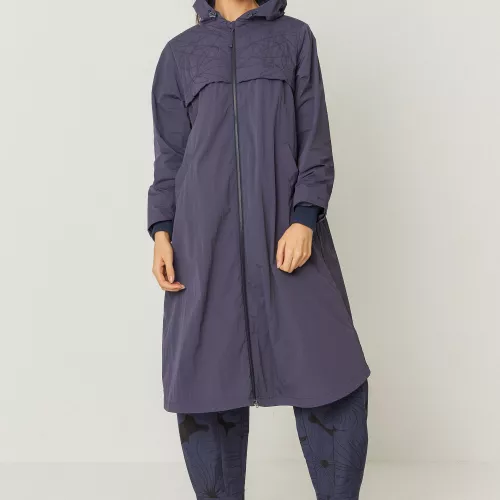 Imperméable long IXONE bleu marine violet