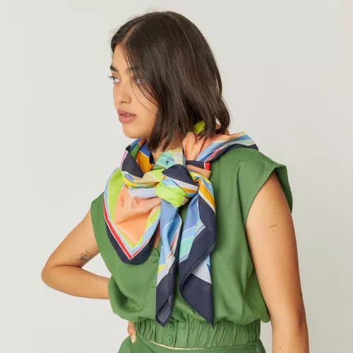 Foulard UBIDE-GOTS multicolore bord marine