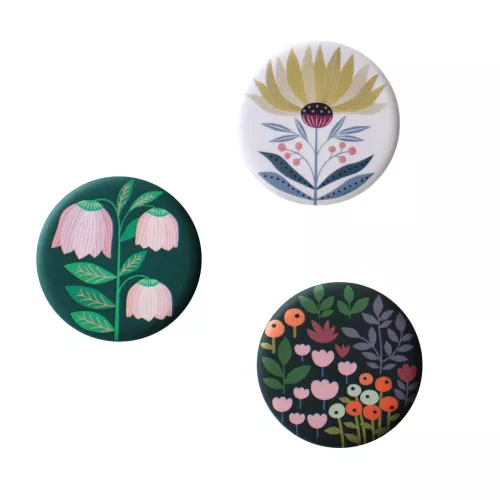 Lot de 3 aimants ronds motifs Bloom