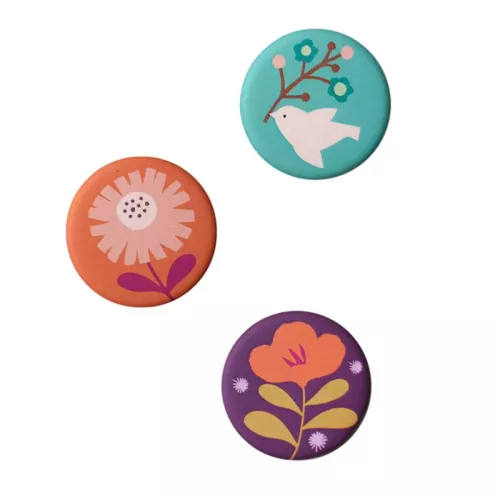 Lot de 3 aimants ronds motifs Champêtre