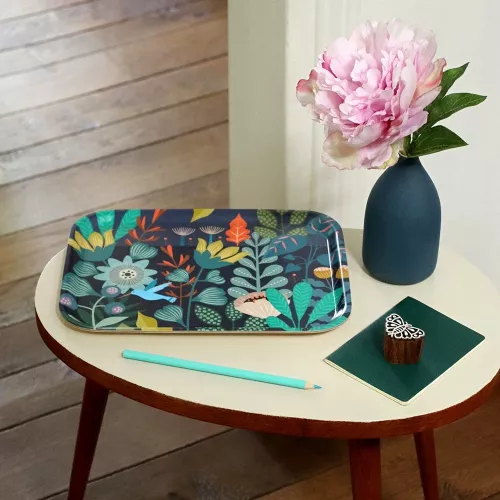 Plateau rectangulaire en bouleau motif Eden