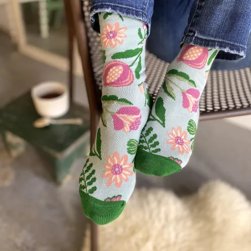 Chaussettes motif Grenades vertes
