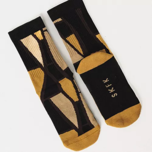 Chaussettes EPEL motif géométrique marron