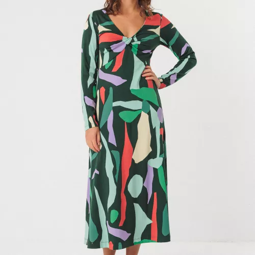 Robe IRANTZU motif Basterretxea vert