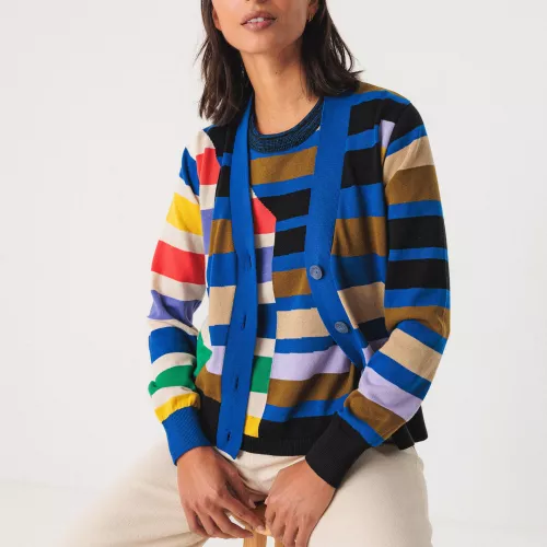 Gilet MAIPI motif Grems rayures multicolores