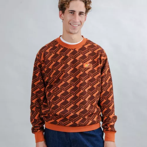 Sweatshirt motif CHOCO marron