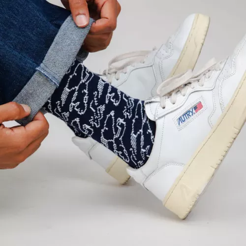 Chaussettes PEANUTS Everybody's in a hurry bleu marine