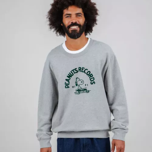 Sweatshirt PEANUTS Records Gris