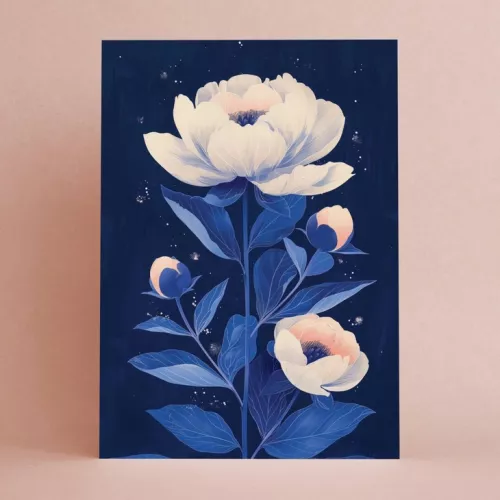 Carte PIVOINE avec enveloppe