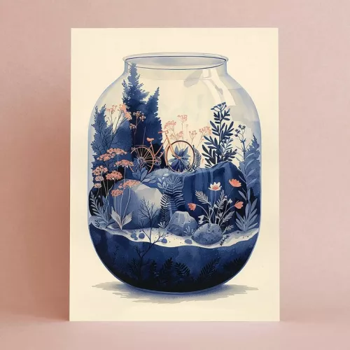 Carte YOU ARE MY WORLD - TERRARIUM avec enveloppe