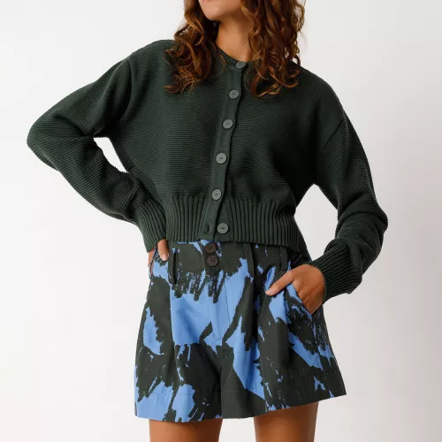 Gilet court BELENE-GOTS vert bouteille