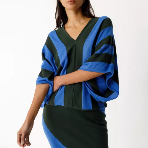 Pull HERA-GOTS bleu et vert bouteille