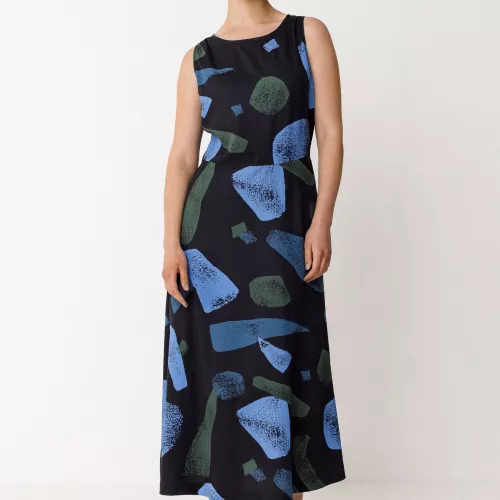 Robe ERGE motif Cell bleu