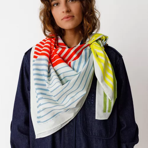 Foulard MARRAK-GOTS rayures multicolores
