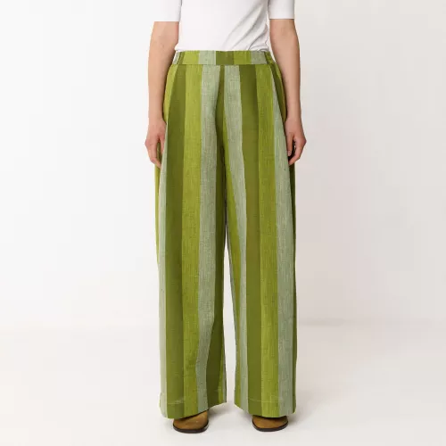 Pantalon LUR motif Stripes vert