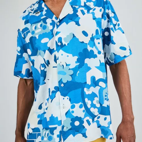 Chemise Homme Aloha GECO FRIENDS bleue