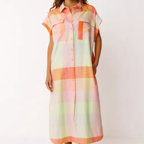 Robe LAMA-GOTS motif Cheks multicolore