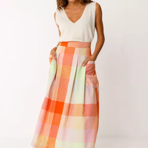 Jupe IRAMA-GOTS motif Cheks multicolore