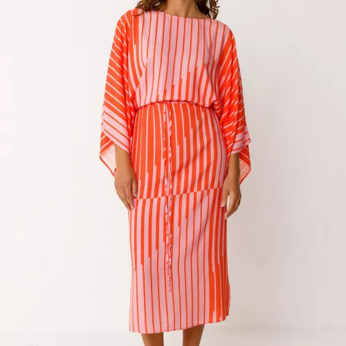 Robe LIGI motif Stripes orange