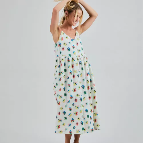 Robe ample à fines bretelles MINI FLOWERS multicolore