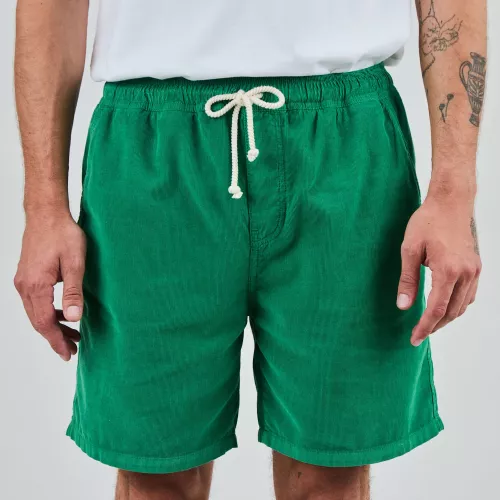 Short Homme en velours milleraies fin vert