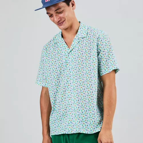 Chemise Homme Aloha MARBLES bleue